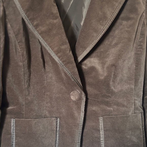 Ann Taylor Dark Brown Velvet Women's Blazer Size 8 Quiet Luxury On Trend Preppy - Picture 5 of 17